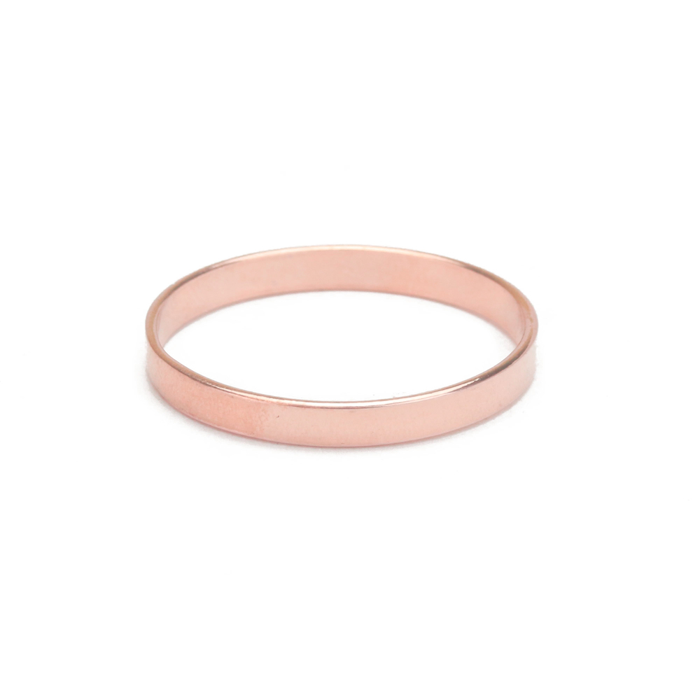 Metal Stamping Blanks Rose Gold Filled Ring Stamping Blank, 2mm Wide, SIZE 7